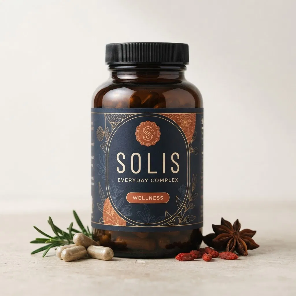 Solis Everyday Complex bottle with ingredients